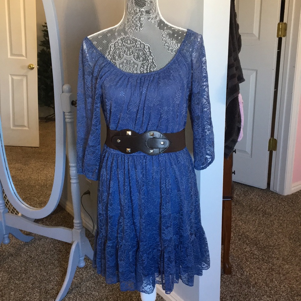 Blue lace dress